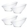 PLASTICPRO Disposable Angled Plastic Bowls Round Small Serving Bowl Elegant for Partys Snack or Salad Bowl Clear Pack of 8