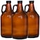 Galssmagic Amber Glass Growlers for Beer 64 oz3 Pack Half Gallon Glass Jug with Seal Cap and Handle for Home BrewingKombuchaWater