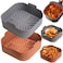 Palksky Silicone air fryer basket liners square  2pcs reusable air fryer silicone pots for food safe air fryers oven accessories81 inch