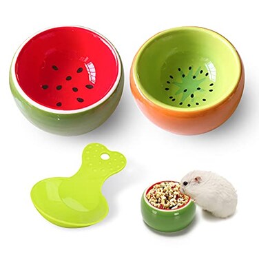 Hamster Bowls 2 Pack Hamster Bowl Ceramic Prevent Chewing hamster feeding bowl Guinea Pig Hamster Water Bowl Small Animal Food Dish for Syrian Hamster Rabbit Gerbil Chichilla Hedgehog Sugar Glider Rat