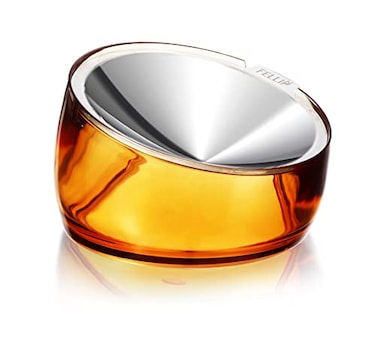 Felli Pet Whisker Stress Friendly Raised Angled Cat Wet Food Bowl Stainless Steel Shallow Dish Tilted Anti Vomit Slanted Feeding Plate Metal Elevated Acrylic Flat Faced Dog 05 Cups Gold