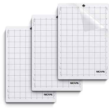Nicapa Cutting Mat for Silhouette Portrait Standardgrip 8x12 inch 3pack AdhesiveSticky Vinyl Set Craft Sewing NonSlip Flexible Gridded Cut Mats Replacement Matts Accessories Craft Sewing