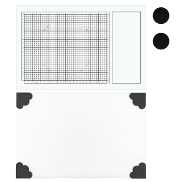 2PcsMagnetic Glass Craft Mat and NonStick Craft Mat Set Heat Resistant Glass Media Cutting Mat WMagnets Gridlines and Measurements for Stamping Ink Blending Stenciling Scrapbooking Craft Project