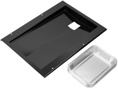 DELSbbq 91354 Grease Tray with 10Pcs 6415 Drip Pan Liner for Weber Spirit E310 E320 EP310 EP320 SP310 SP320 with Side Control Panel20092012 Catch Pan Replacement for Weber