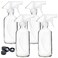 Youngever 4 Pack Empty Glass Spray Bottle 8 Ounce Clear Glass Spray Bottle for Essential Oils with Extra Durable Trigger Sprayers