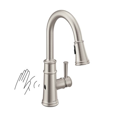 Moen 7260EWSRS Belfield Motionsense Wave Sensor Touchless One Handle Pulldown Kitchen Faucet Featuring Power Clean Spot Resist Stainless