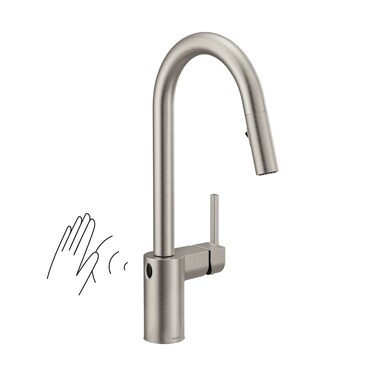 Moen 7565EWSRS Align Motionsense Wave Sensor Touchless One Handle High Arc Pulldown Modern Kitchen Faucet Featuring Power Clean Spot Resist Stainless