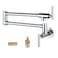 WOWOW Pot Filler Faucet Chrome Commercial Wall Mount Stove Faucet Brass Pot Filler Folding Faucet Over Stove Kitchen Pot Faucet with Double Joint Swing Arms
