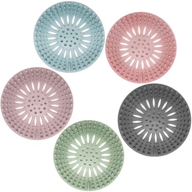 Gotega Hair Catcher Durable Silicone Hair Stopper Shower Drain Covers Easy to Install and Clean Suit for Bathroom Bathtub and Kitchen 5 Pack