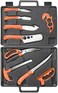 RUKO RUK0131 Wild For Game Processing Set with Orange HandlesHard Nylon Case  Cutting Board 11 Piece