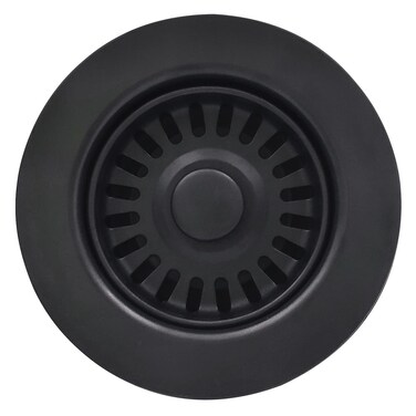 Mitterm EADOT 312 Inch Black Kitchen Sink Drain Assembly with Basket Strainer and Stopper Kitchen Drain Basket Strainer for GraniteFireclay Kitchen Sinks