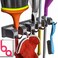 Berry Ave Broom Holder  Wall Mount Garden Tool Organizer  Home Laundry Room Kitchen Closet Shed Garage Organization and Storage Utility Rack  5 Slots  6 Hooks Rake Shovel Mop Hanger Black