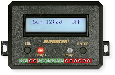 SecoLarm SA027WQ Enforcer 7Day Timer 60 Programmable Events Programmable Holiday Event Large Alphanumeric White Backlit LCD Display