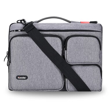 iCozzier 15156 inch ThriSidepocket Laptop Sleeve with Handle and Shoulder StrapMultifunctional Business Laptop Briefcase for 15 Inch UltrabookNotebookMacBook Dark Grey