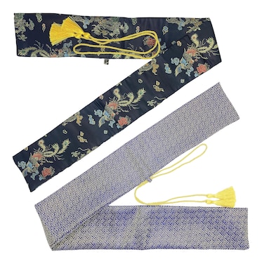 FLURSAILE 2pcs Sword Bag 51inch Synthetic Silk Katana Bag Sword Cover Carrying Case For Samurai Swords