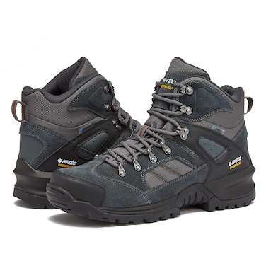 HITEC Black Rock WP Mid Mens Waterproof Hiking Boots Lightweight Breathable Backpacking and Trail Shoes