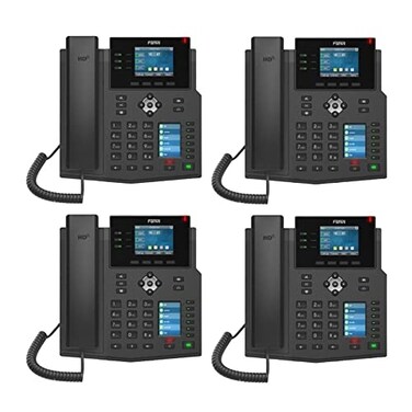 Fanvil IP Phone X4U Gigabit SIP Enterprise Desktop Phone with DualColor LCD Display 4Pack