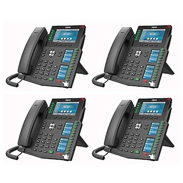 Fanvil IP Phone X6U HighEnd with 20 SIP Lines Dual Gigabit Port PoE Integrated 4Pack