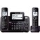 PANASONIC Link2Cell Cordless Phone Bluetooth Enabled with Answering Machine and 2 Phone lines  2 Cordless Handsets  KXTG9542B Black