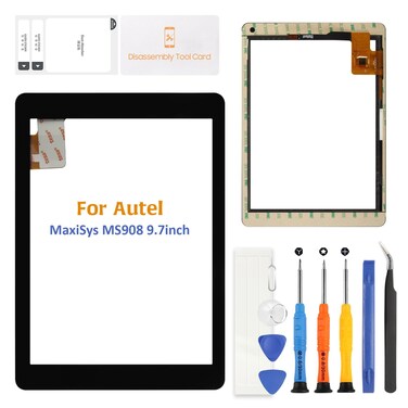 Olivechard 97 for Autel MaxiSys MS908 MS908S MS908 Pro MY908 Touch Screen Panel Digitizer Front Panel Glass kit  High Sensitivity Replacement Touchscreen