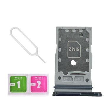 LNONLS Galaxy S24 Ultra Dual SIM Card Tray Slot Holder Replacement for Samsung Galaxy S24 Ultra 5G SMS928U S928BDS 68 inch with Sim Card Tray Open Eject Pin Titanium Black