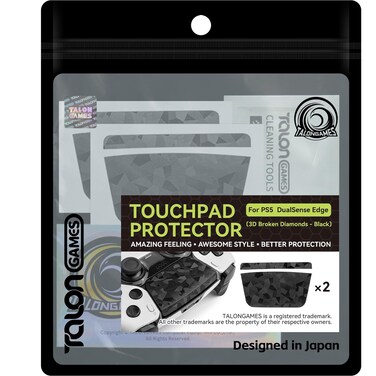 TALONGAMES Touchpad Skin Compatible with PS5 Dualsense Edge Controller Enhanced Texture for PlaystationPreCutEasy to ApplyEasily Add Protection 3D Broken Diamonds Black