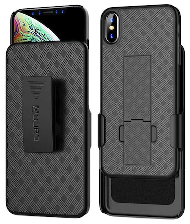 iPhone Xs Max Holster Case Aduro Combo Shell  Holster Case  Super Slim Shell Case with Builtin Kickstand Swivel Belt Clip Holster for Apple iPhone Xs Max 20182019