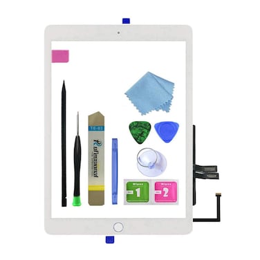 Zentop for White iPad 6 2018 6th Generation A1893 A1954 Touch Screen Digitizer Assembly Replacement with Home ButtonCamera BracketPreInstalled AdhesiveTool Repair Kit
