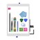 Zentop for White iPad 6 2018 6th Generation A1893 A1954 Touch Screen Digitizer Assembly Replacement with Home ButtonCamera BracketPreInstalled AdhesiveTool Repair Kit