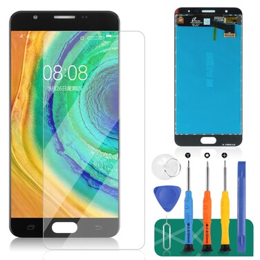 Srjtek for Samsung Galaxy J7 Prime Screen Replacement LCD Display Touch Digitizer Glass Sensor G610 G6100 G610F SM G610MDS SM610FDS On7 2016 PartsTempered Glass Film Include
