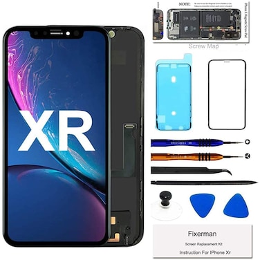 Fixerman for iPhone XR Screen Replacement 61 inchLCD Display Touch Screen Digitizer Assembly with Repair Tools Compatible with Model A1984 A2105 A2106 A2108