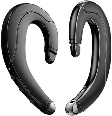Wireless Bluetooth Headphone Painless Wearing Headset with Mic for Cell Phone Non Ear Plug Non Bone Conduction Ear Hook Earbuds Lightweight Waterproof Earpiece for BusinessOfficeSports Black