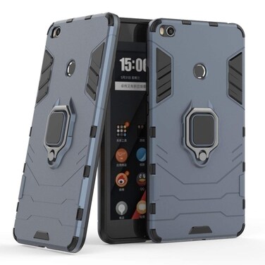 MaiJin Compatible with Xiaomi Mi Max 2 Case Metal Ring Grip Kickstand Shockproof Hard Bumper Shell Works with Magnetic Car Mount Dual Layer Rugged Cover for Xiaomi Mi Max2 Navy Blue
