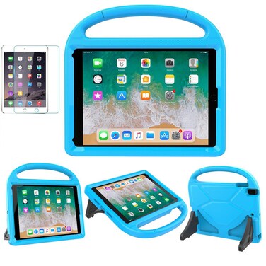 Suplik iPad 97 2018 2017  Air 12  Pro 97 Case for Kids  Duable Shockproof Protective Handle Bumper Stand Cover with Screen Protector for iPad 97 inch 5th6th Generation Blue