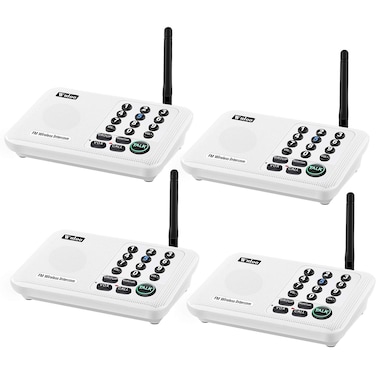 Wuloo Intercoms Wireless for Home 5280 Feet Range 10 Channel 3 Code Wireless Intercom System for Home House Business Office Room to Room Intercom Home Communication System 4 Units Set White