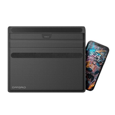 OFFGRID EDEC SignalBlocking Faraday Cell Phone Bag Privacy for Mobile Device and Key Fob with AntiHacking Card Protection 5G RF EMF Protection RFID Shielding Black