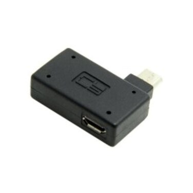 Cablecc 90 Degree Right Angled Micro USB 20 OTG Host Adapter with USB Power for Galaxy S3 S4 S5 Note2 Note3 Cell Phone  Tablet