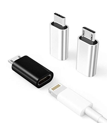 zoyuzan Lightning Female to Micro Usb Male Adapter for Apple iPhone 5s 6 6s 7 8 Plus 3Pack