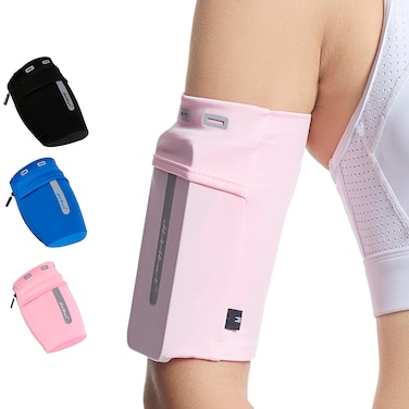 HiRui Running Armband Sleeve Universal Sports Armband Cell Phone Holder Armband for Exercise Workout Compatible with iPhone 1414PlusPro iPhone 131211 Samsung Galaxy All Phones S Pink