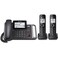 Panasonic 2Line CordedCordless Phone System with 2 Handsets  Answering Machine Link2Cell 3Way Conference Call Block Long Range DECT 60 Bluetooth  KXTG9582B Black