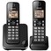 Panasonic Expandable Cordless Phone System with Amber Backlit Display  2 Handsets  KXTGC352B Black