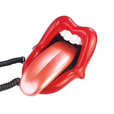 TelPal Landline Phones for Home Red Mouth Telephone Novelty Big Tongue Phone Wired Funny Lip Phone Gift Cartoon Shaped Real Corded Lips Telephone Set