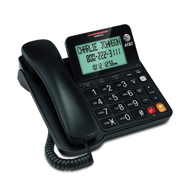 ATT CL2940 Corded Phone with Speakerphone ExtraLarge Tilt DisplayButtons Caller IDCall Waiting and Audio Assist Black