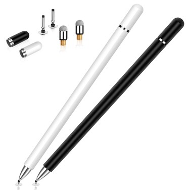 STYLUSHOME Stylus for iPad 2 Pcs Magnetic Disc Universal Stylus Pens Touch Screens for AppleiPhoneIpad proMiniAirAndroidMicrosoftSurface All Capacitive Touch Screens  BlackWhite