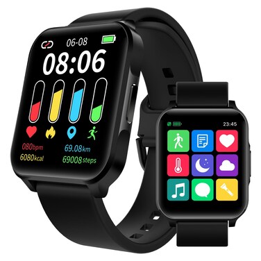 BENIO Get Fit in Style with Lark Smart Watch  22 Sport Modes Heart Rate  Blood Oxygen Tracking Sleep Monitor 169 Touch Screen Compatible with Android  iOS Black