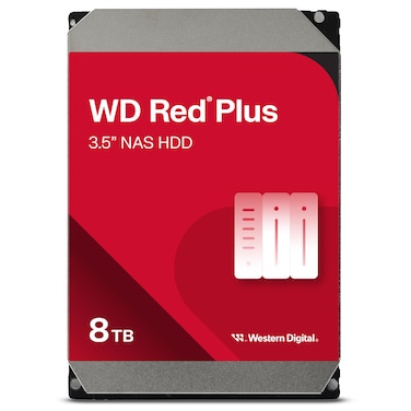 Western Digital 8TB WD Red Plus NAS Internal Hard Drive HDD  5640 RPM SATA 6 Gbs CMR 256 MB Cache 35  WD80EFPX