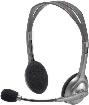 Logitech Stereo Headset H110 with Noise Cancelling Microphone  Bulk Packaging  35mm Dual Plug Wired Headset