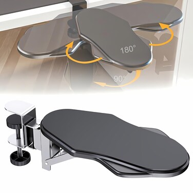 Hovadova Computer Arm Rest Support Extender for Desk Adjustable Rotating Arm Wrist Rest Pad Holder Ergonomic Elbow Rest Holder Folding RotatingComputer Desk Extender Tray for Home and Office