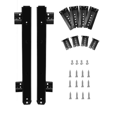 KINJOEK Keyboard Slide 14 Inch 2 PCS Heavy Duty Ball Bearing Slides Computer Drawer Tray Accessories Cabinet Furniture Rails Rack with Adjustable Height Bracket and Screws Black