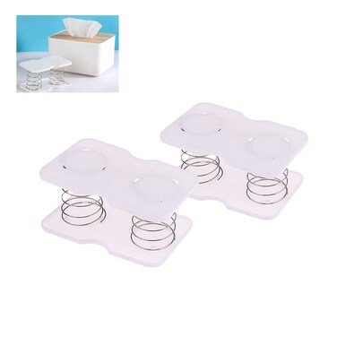 NentMent 2 Pack Tissue Box Spring Support Pusher Lifter Replacement Inner Holders Paper Towel Drawer Inside Automatic Lifting Elastic Tray Tissue Dispenser with Loaded Bottom Springs Bracket Holder